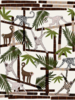 PRINTED CASHMERE SCARF: MONKEY: IVORY