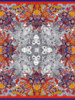 PRINTED CASHMERE SCARF: MONKEY-ELEPHANT-LION: RED