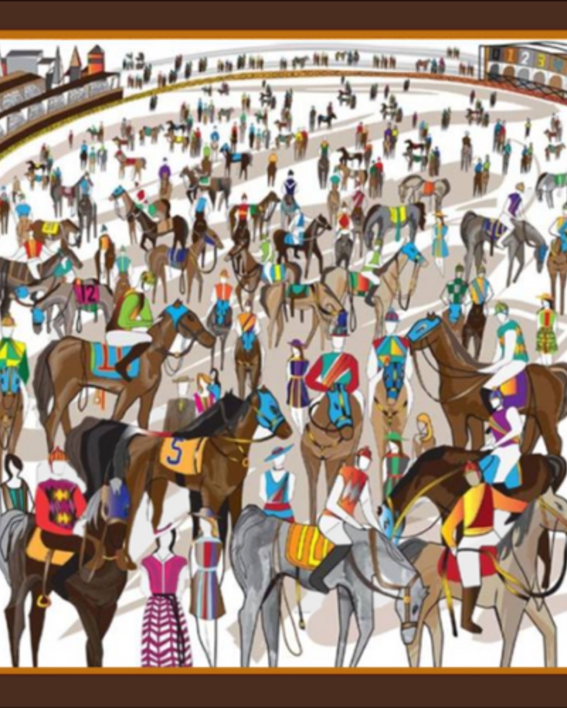 AFTER THE RACE SILK FRAME: MULTICOLOR