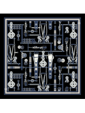 CASHMERE PRINTED SCARF: BITS: BLACK