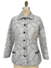 SILK PRINTED QUILTED JACKET WITH ZIP: DEVON: SILVER