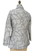 SILK PRINTED QUILTED JACKET WITH ZIP: DEVON: SILVER