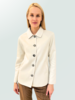 CASHMERE BUTTON DOWN SHIRT JACKET: IVORY-BEIGE