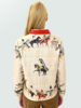 SILK PRINTED QUILTED JACKET WITH ZIP: NATIVE AMERICAN: TAUPE