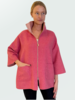 CASHMERE DOUBLE FACE  REVERSIBLE JACKET WITH ZIP: PINK