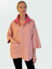 CASHMERE DOUBLE FACE  REVERSIBLE JACKET WITH ZIP: PINK
