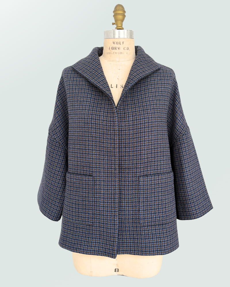 PIED DE POULE NAVY JACKET : NAVY