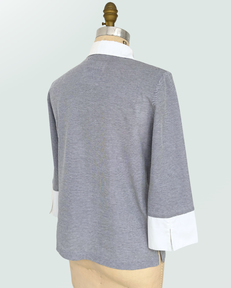 POLO W/ WHITE COLLAR: DENIM
