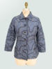 SILK PRINTED QUILTED JACKET:DEVON BLUE
