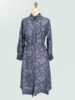 SILK SHIRT DRESS WITH BELT PRINT: DEVON:  BLUE
