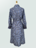 SILK SHIRT DRESS WITH BELT PRINT: DEVON:  BLUE