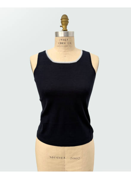 COTTON-LUREX SHELL: NAVY
