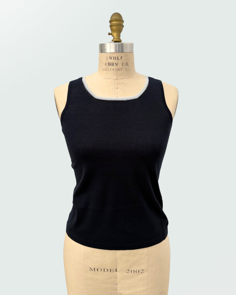 COTTON-LUREX SHELL: NAVY