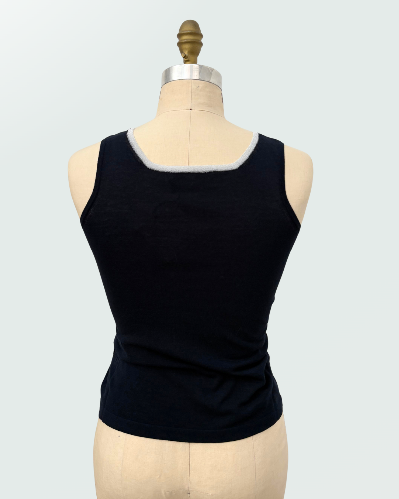 COTTON-LUREX SHELL: NAVY