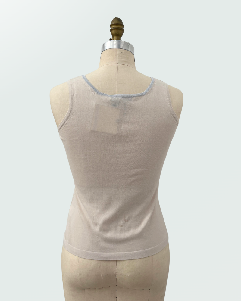 COTTON-LUREX SHELL: SAND-SILVER