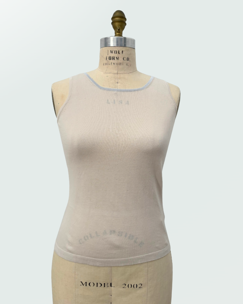 COTTON-LUREX SHELL: SAND-SILVER