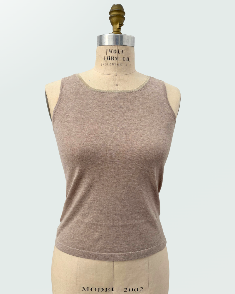 COTTON-LUREX SHELL: TABACCO-GOLD