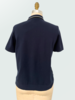COTTON POLO SHIRT W/ LACE: NAVY
