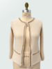 CASHMERE SHORT EMBELLISHED JACKET: IVORY