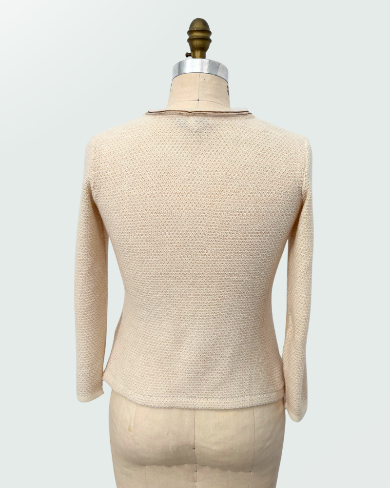 CASHMERE SHORT EMBELLISHED JACKET: IVORY