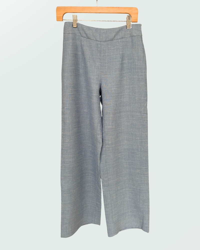 DOUBLE FACE WOOL PANTS: BLUE