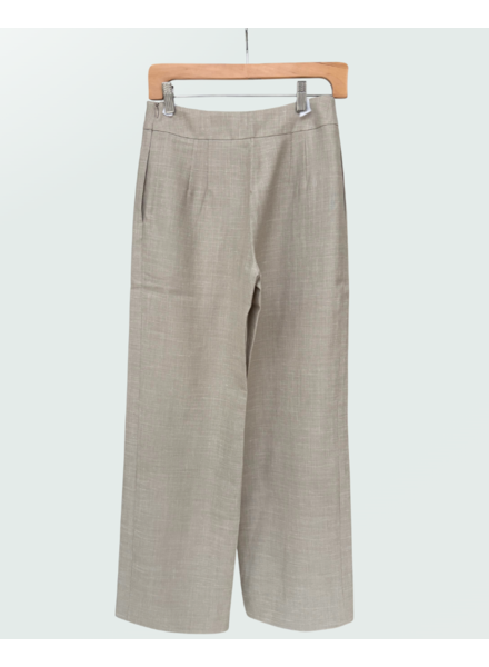 DOUBLE FACE WOOL PANTS: BEIGE OUTSIDE - PINK INSIDE