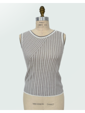 SILK-COTTON STRIPES SHELL: SAND-IVORY