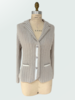 SILK-COTTON STRIPES BLAZER, SAND-IVORY