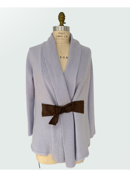 JACKET WITH SUEDE BELT, LAVENDER