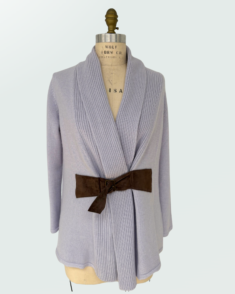 JACKET WITH SUEDE BELT, LAVENDER