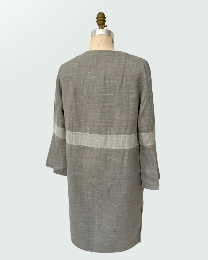 DOUBLE FACE WOOL REVERSIBLE COAT: GRAY-LIGHT GRAY