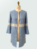DOUBLE FACE WOOL REVERSIBLE COAT: BLUE-GRAY
