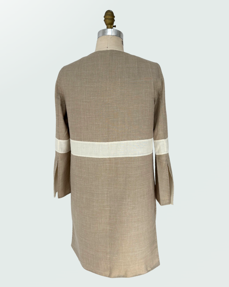 DOUBLE FACE WOOL COAT: BEIGE-IVORY