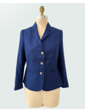 3 BUTTON CASHMERE BLAZER: ROYAL NAVY