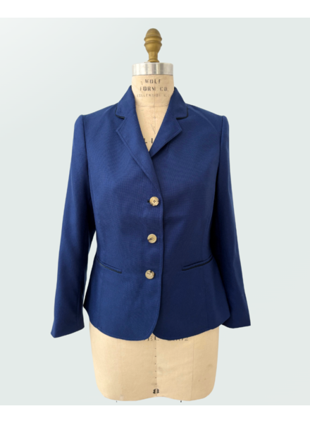 3 BUTTON CASHMERE BLAZER: ROYAL NAVY