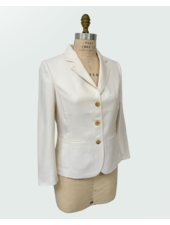 3 BUTTON CASHMERE BLAZER: IVORY