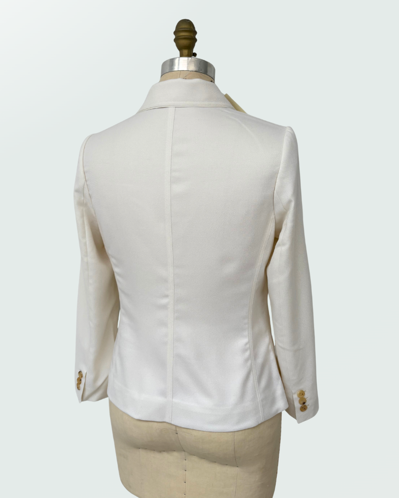 3 BUTTON CASHMERE BLAZER: IVORY