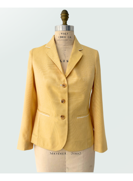 3 BUTTON CASHMERE BLAZER: YELLOW