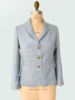 3 BUTTON CASHMERE BLAZER: LIGHT BLUE