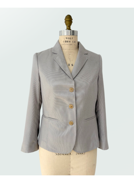 3 BUTTON CASHMERE BLAZER: BEIGE