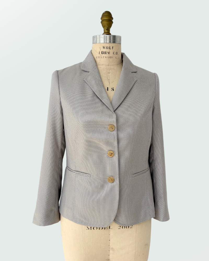 3 BUTTON CASHMERE BLAZER: BEIGE