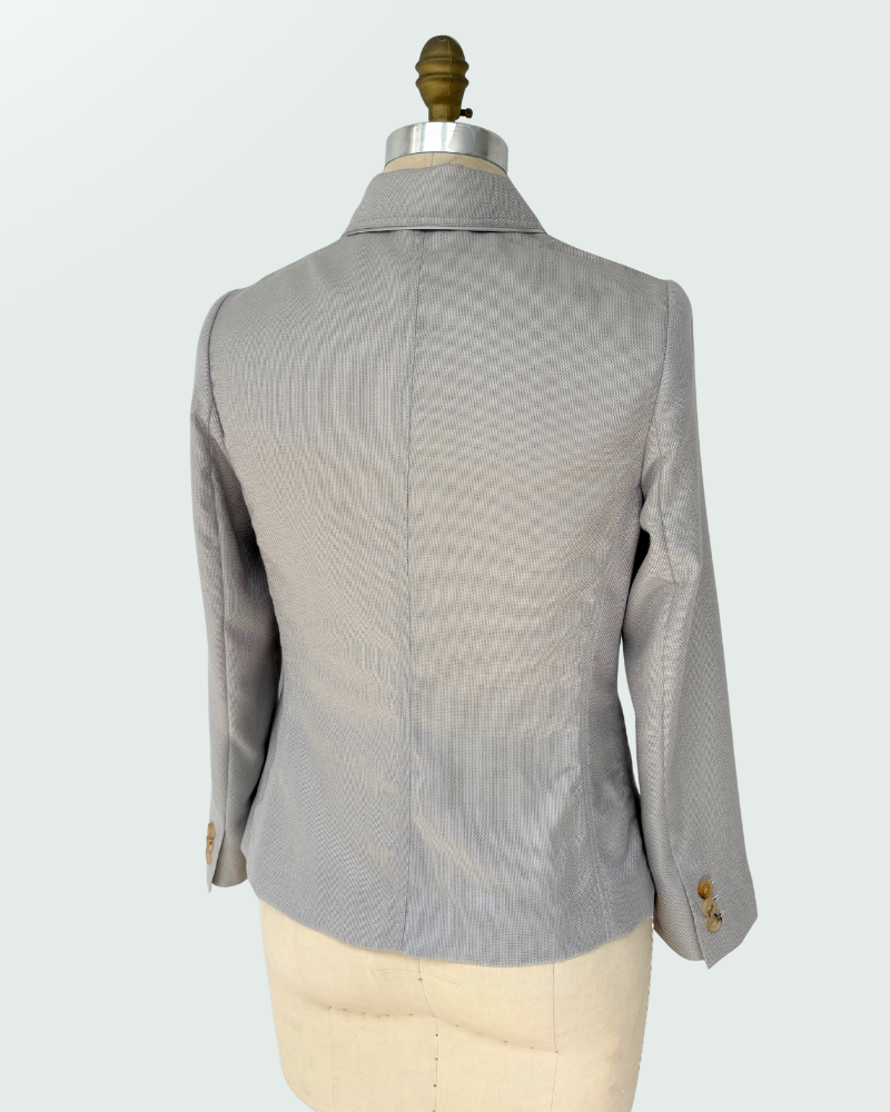 3 BUTTON CASHMERE BLAZER: BEIGE