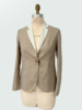 WOOL-SILK-LINEN DOUBLE FACE JACKET: BEIGE
