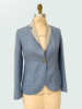 WOOL-SILK-LINEN DOUBLE-FACE JACKET: BLUE