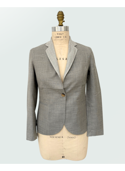 WOOL-SILK-LINEN DOUBLE-FACE JACKET: GRAY