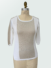 CREWNECK SWEATER, WHITE W/ GOLD LUREX