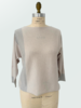 CREWNECK SWEATER, PEARL W/ SILVER LUREX