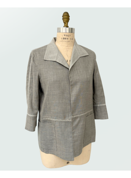 DOUBLE FACE JACKET W/ CHAIN DETAIL, GRAY