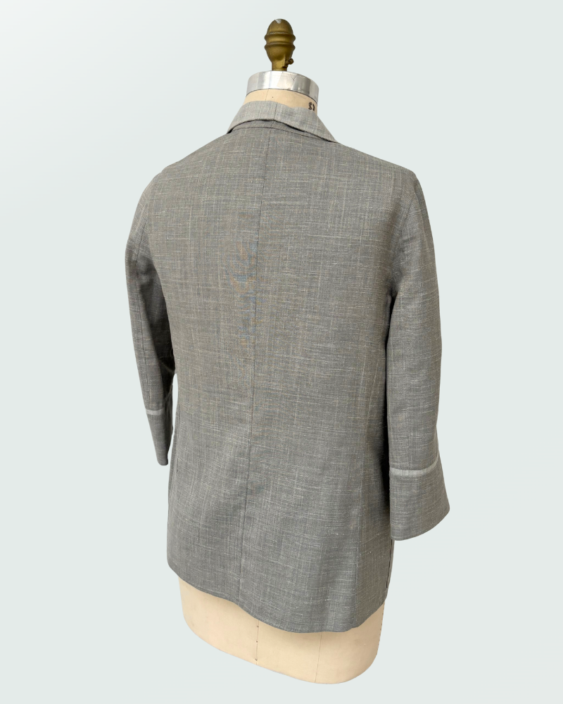 DOUBLE FACE JACKET W/ CHAIN DETAIL, GRAY