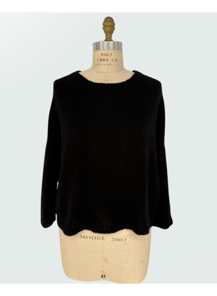 OVERSIZED KNITTED SWEATER, BLACK